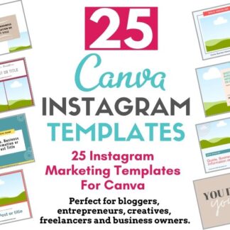 Take the stress out of creating posts from scratch for your Instagram feed. Instagram Template Bundle For Canva is a collection of 25 Canva templates designed for content creators, entrepreneurs and business owners. These done-for-you templates are designed to help you increase engagement and show up as an expert in your industry.