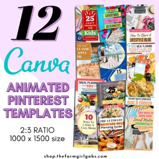 Pinterest LOVES animated pins. Create your own animated pins easily with this Animated Pinterest Pin Bundle. Easily swap out graphics and font using Canva and create your own customized animated pins in minutes.