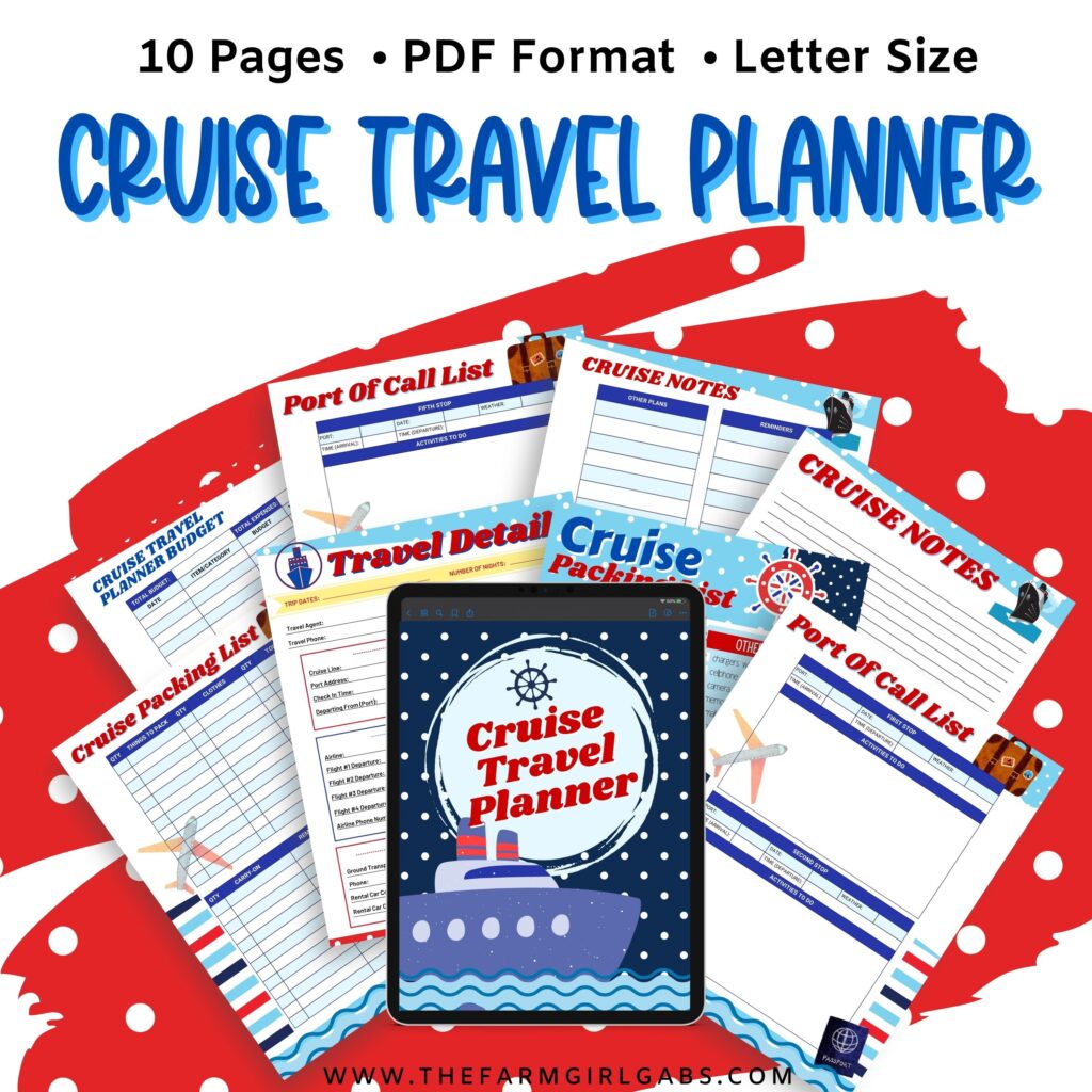 Printable Cruise Planner Farm Girl Designs