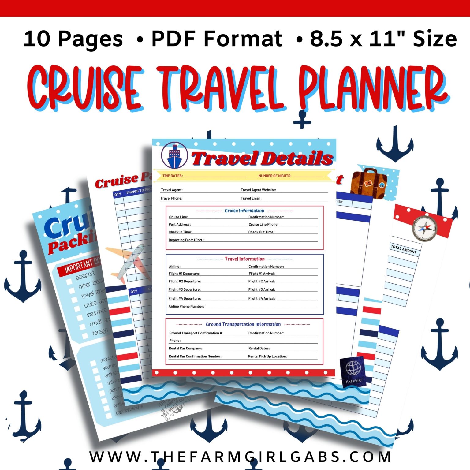 Printable Cruise Planner Farm Girl Designs