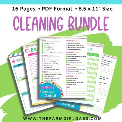 Like to keep a tidy home but need some organization help? This Ultimate Cleaning Bundle will help you stay on task with your cleaning and home improvement projects.