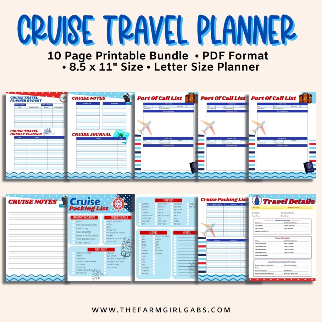 Printable Cruise Planner Farm Girl Designs