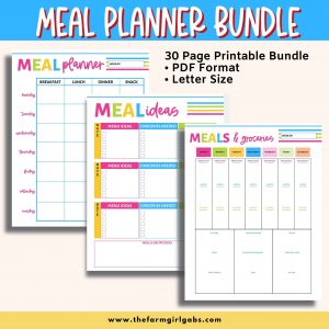 Printable Meal Planner Bundle – Farm Girl Designs
