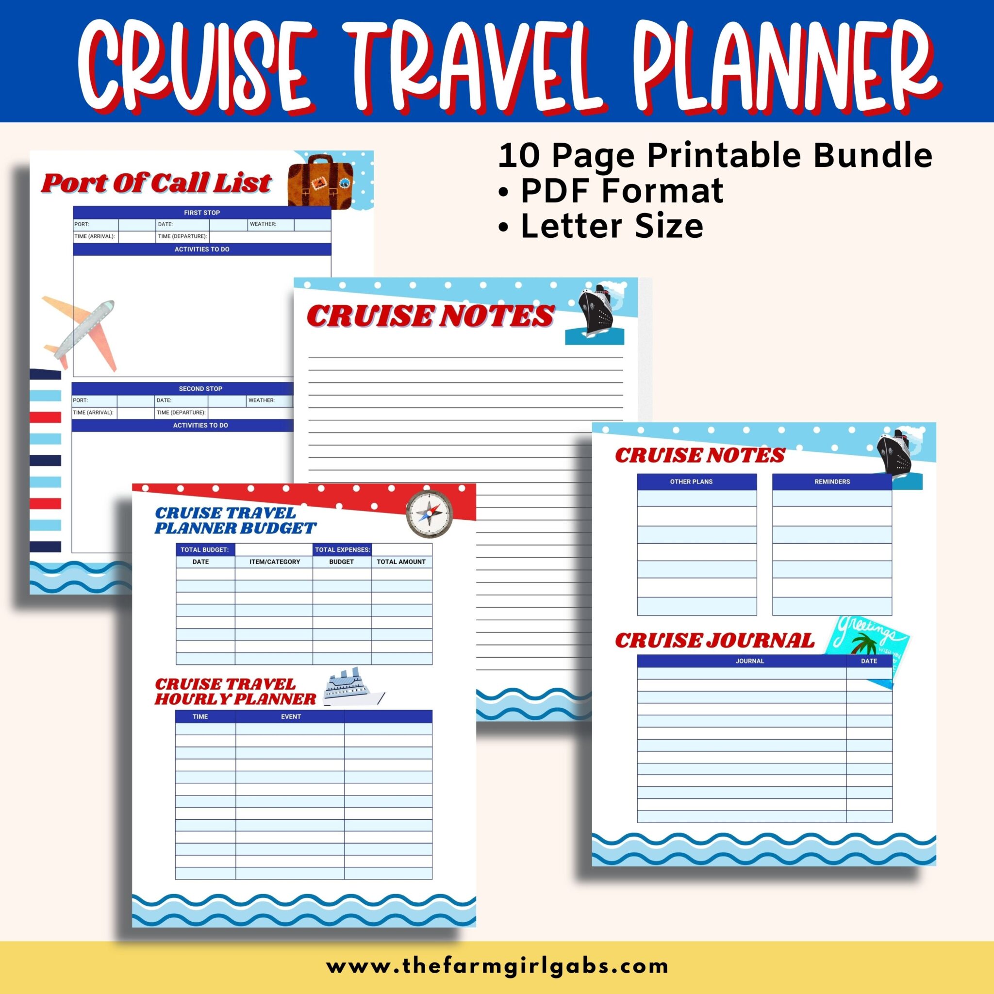 Printable Cruise Planner Farm Girl Designs