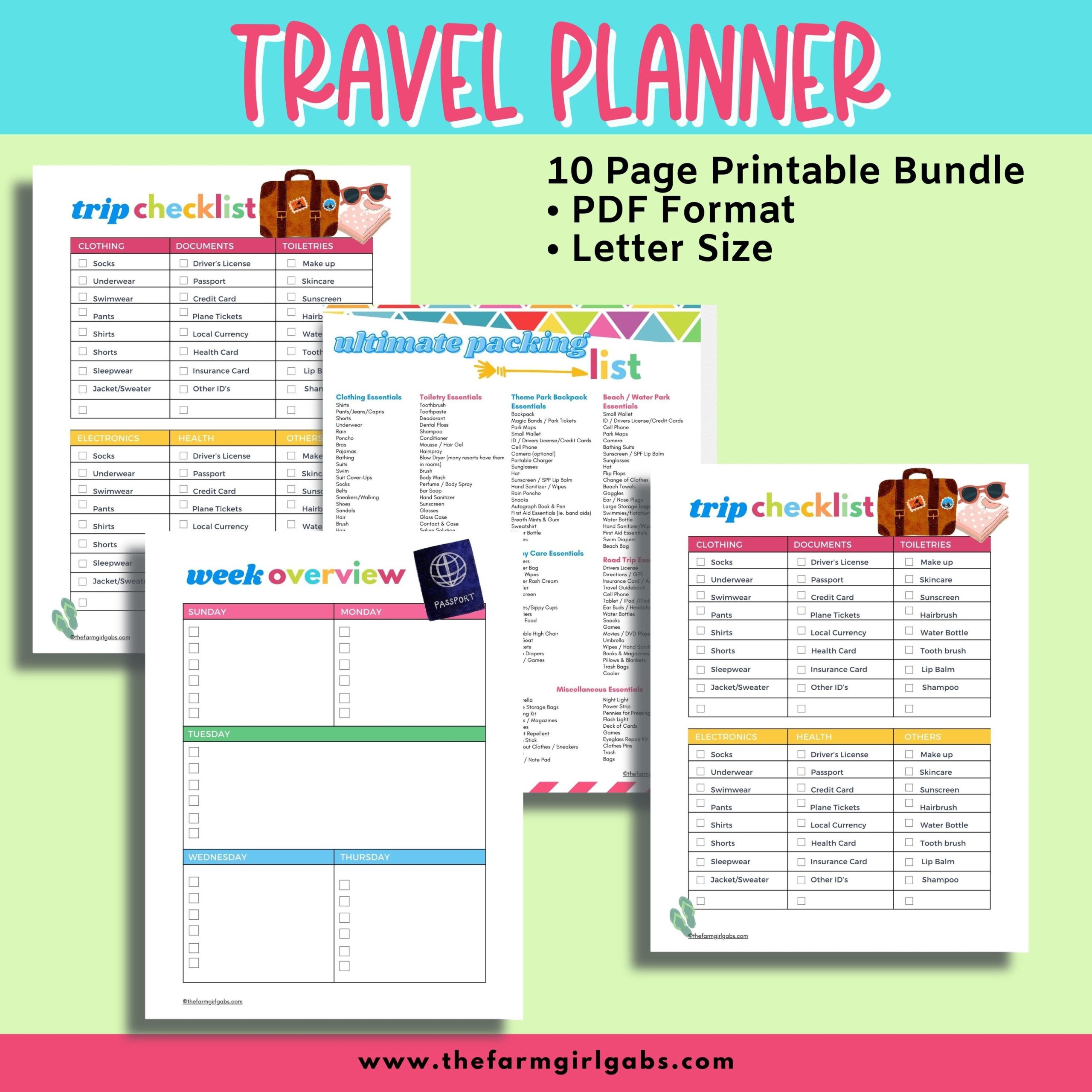 Family Vacation Travel Planner – Farm Girl Designs