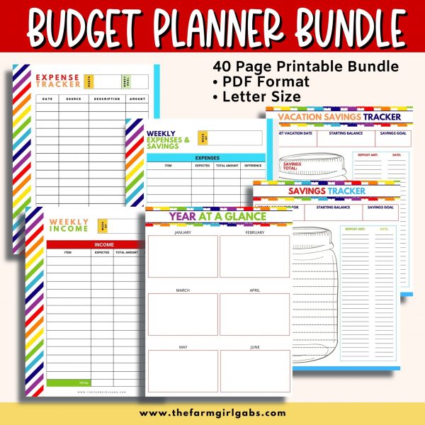 Take control of your finance with this Printable Budget Planner. This financial planner has all the tools to take control of your finances.