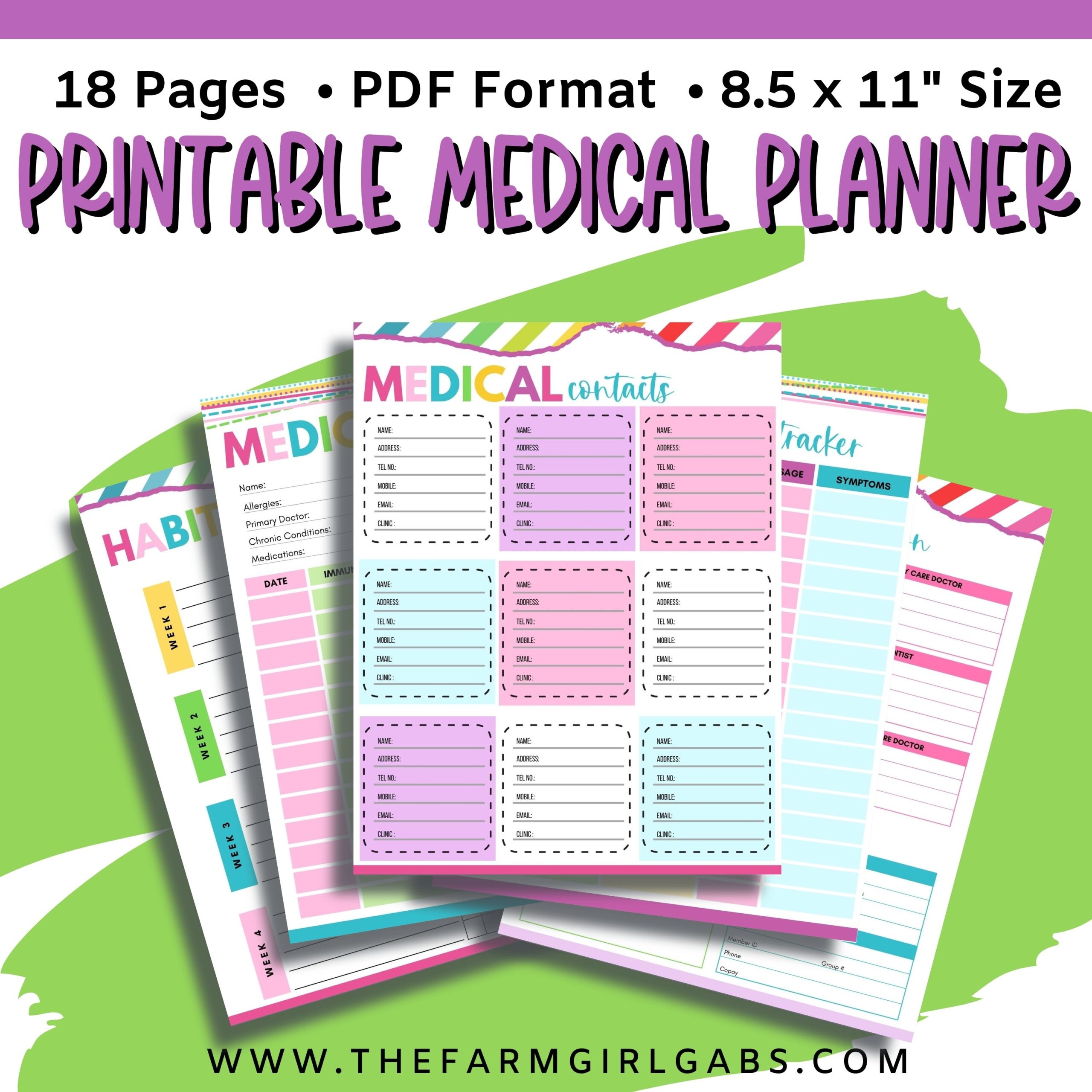 Printable Medical Planner – Farm Girl Designs