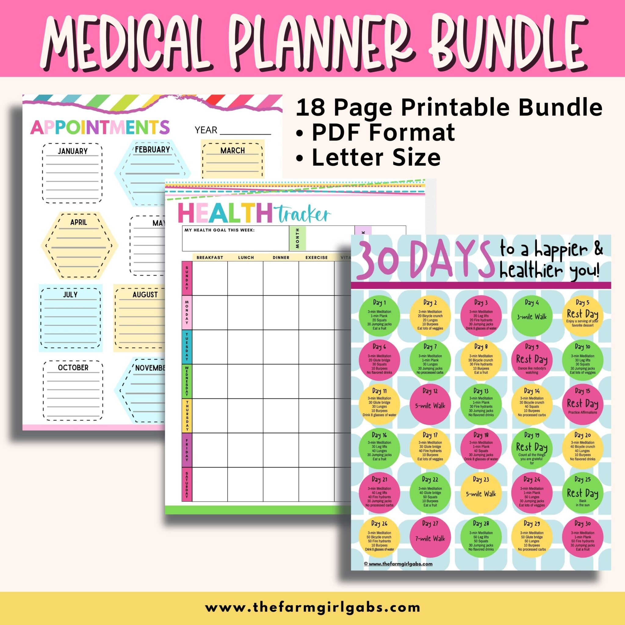 Printable Medical Planner – Farm Girl Designs