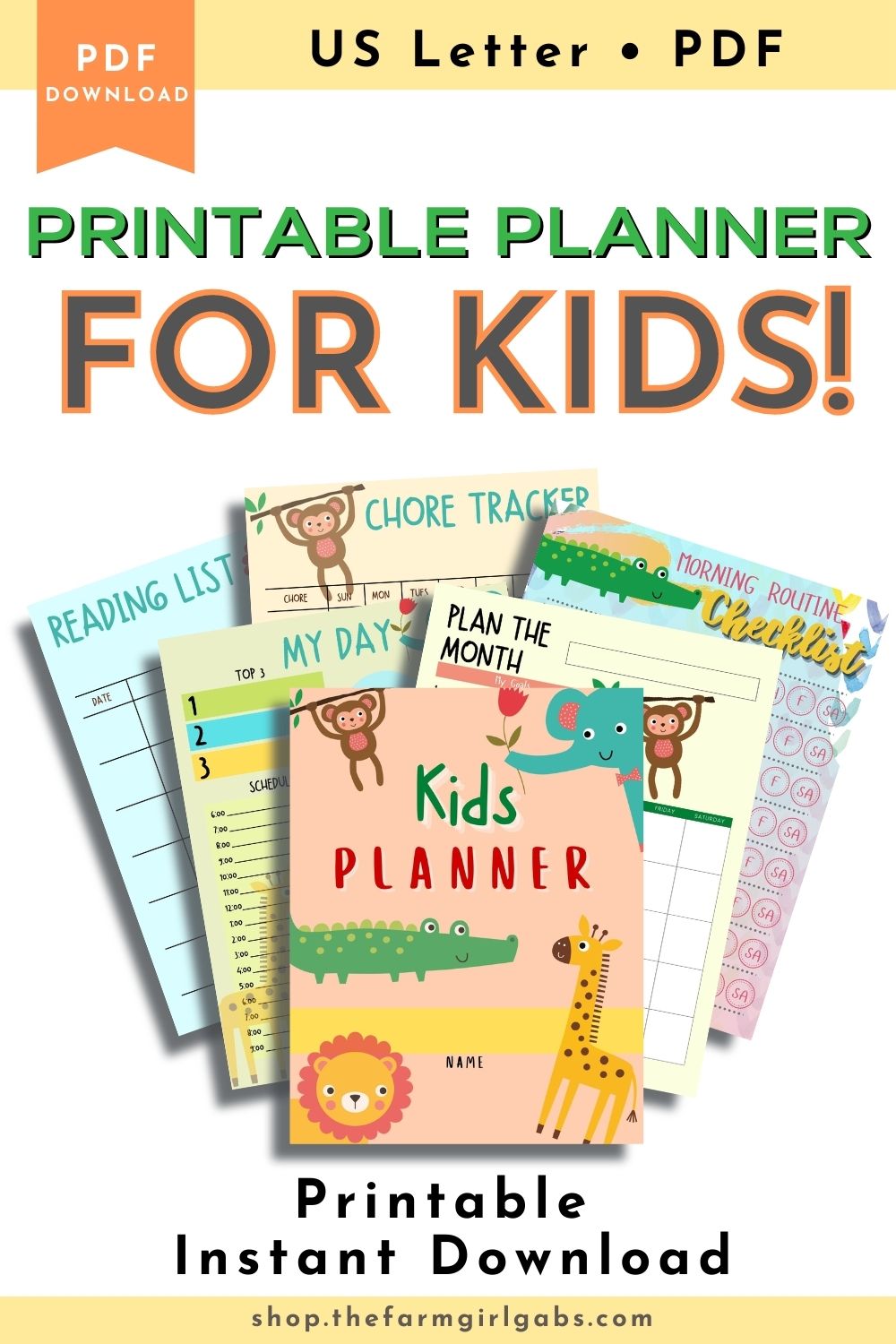 Kids Printable Planner – Farm Girl Designs