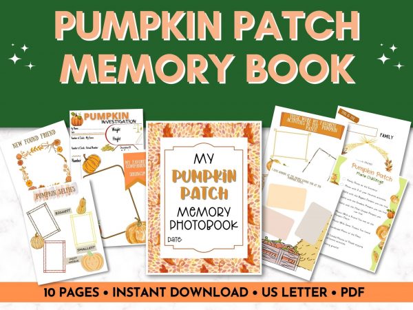 Fall pumpkin patch memory book printable