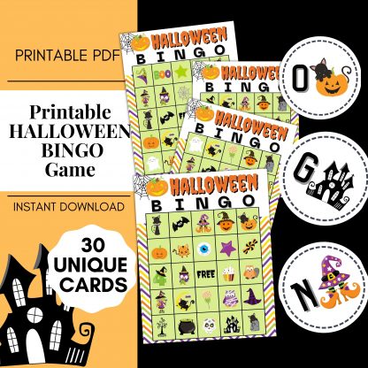 Halloween Bingo, Fall Games for Kids, Halloween Games