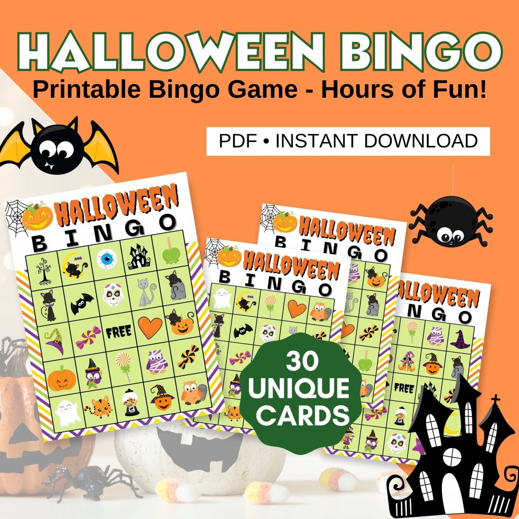 Halloween Bingo, Fall Games for Kids, Halloween Games