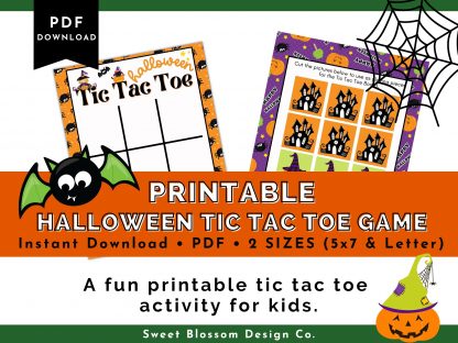 This fun Printable Halloween Game pack will keep the kids entertained for hours. This halloween activity pack includes a 30-card Bingo game, Halloween Matching Game and Halloween Tic Tac Toe.