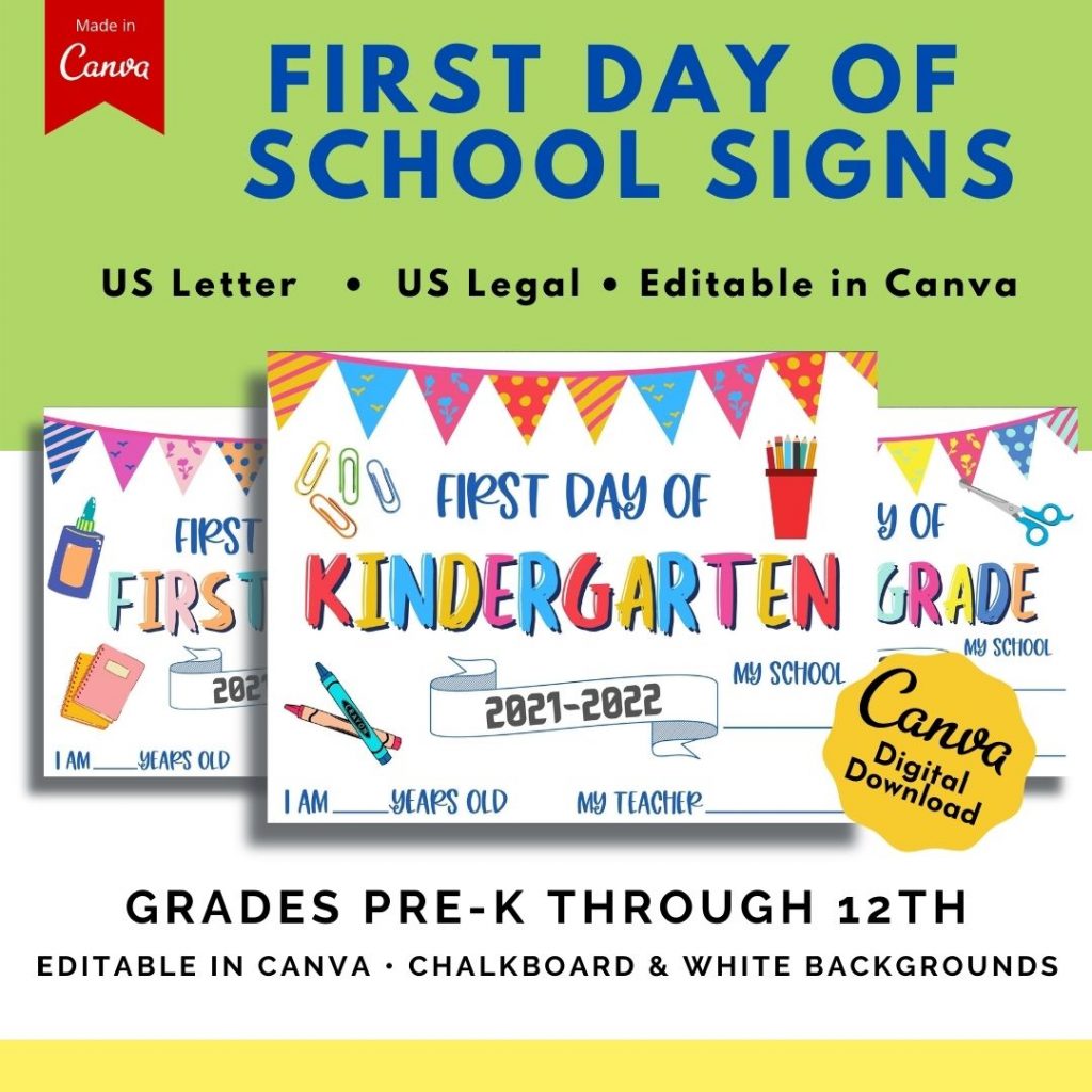 First Day Of School Chalkboard Signs – Farm Girl Designs